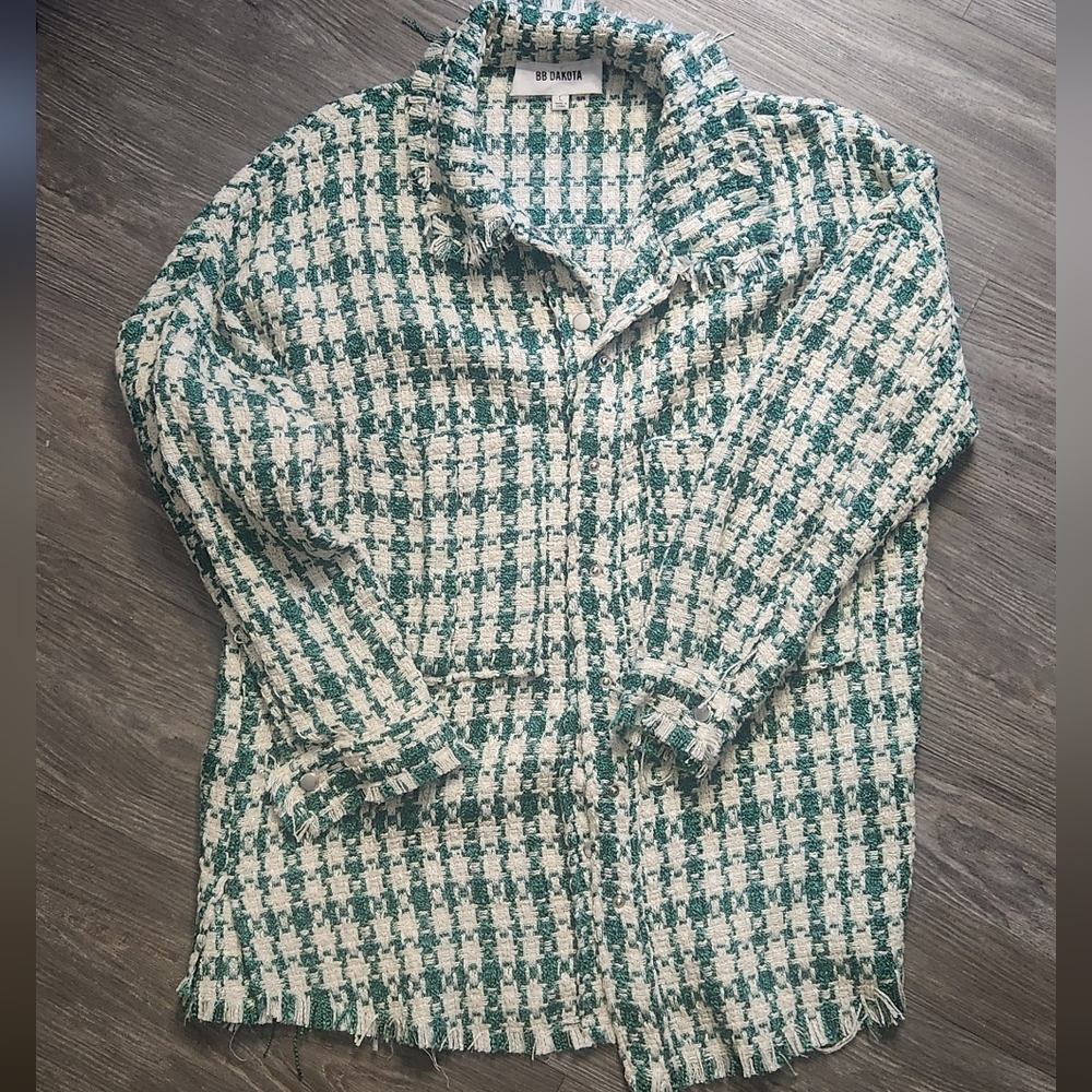 BB Dakota Green and Cream Button Down Shirt
